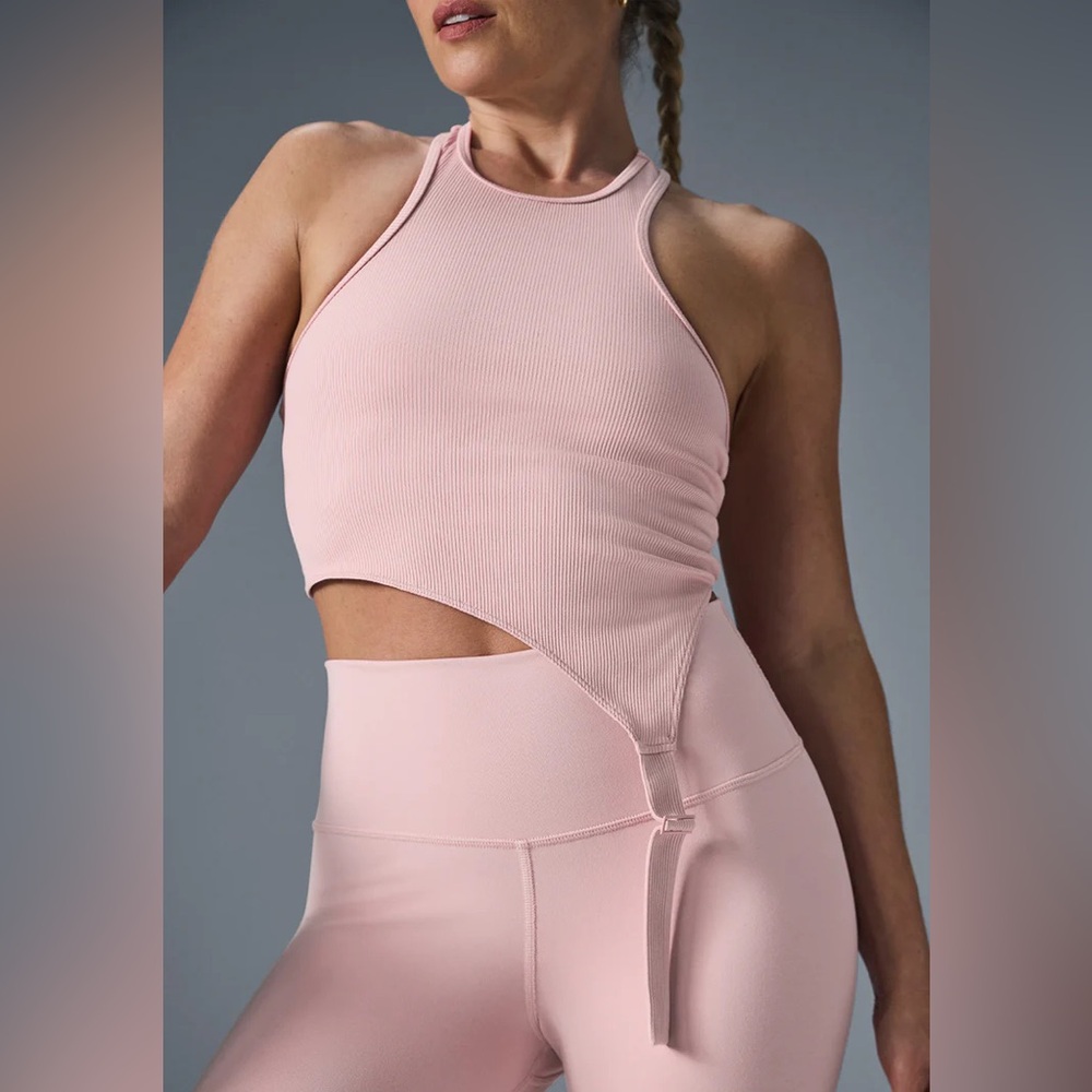 ALO Yoga Pink Asymmetrical Tank Top